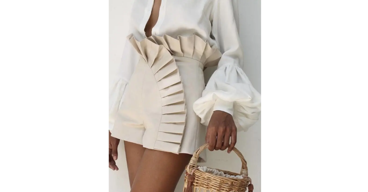 Short Lina fronc taille haute femme - L'Atelier des Parisiennes